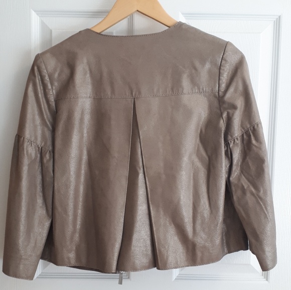 NWOT Bernardo Cropped Leather Trapeze Jacket - Picture 4 of 7